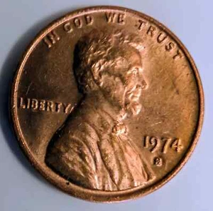 ** 1974 S - S Mint Mark -DDO- Memorial Penny - Picture 1 of 1