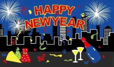 Happy New Year (New) Large Polyester 5ft x 3ft Flag *SALE PRICE* - Image 1 of 3