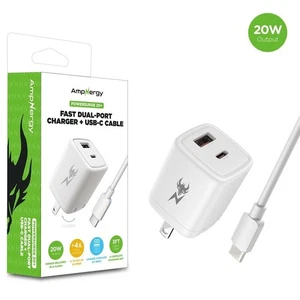 20W Fast Charging dual port USB-C power/ Adapter for Samsung/LG/Motorola/iPhone - Picture 1 of 4