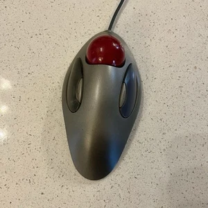 Logitech T-BC21 USB Wired Optical Trackman Red Marble Mouse Trackball - Works! - Picture 1 of 11