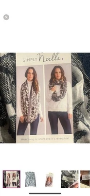 Simply Noelle Black and White Patterned Oversized Infinity Scarf One Size - Image 1 of 4