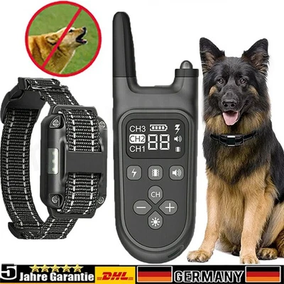 MARKENLOS 1000M Hund Ausbildung Stromschlag Erziehungshalsband Hunde E Shock Ton Funktion