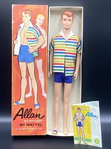 Vintage Mattel ALLAN Doll Ken’s Buddy 1000 stand original box Beach Jacket 1960 - Picture 1 of 17