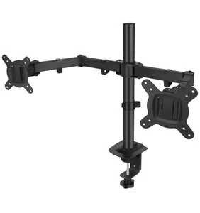 Dual Monitor Mount Or Stand for Two 17"-32" Flat/Curved Screens - Black - New - Picture 1 of 3