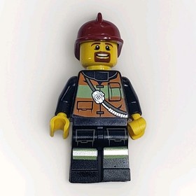 LEGO City FIREFIGHTER - DARK RED HELMET City Fire Minifigure Minifig (yy45)