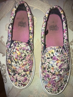 Zapatos sin cordones para barco Faded Glory Y2K Flower Power para mujer talla 7 LINDOS raros Foto 1 de 4