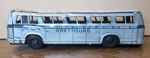 VINTAGE TIN LITHO METAL GREYHOUND SUPER SCENICRUISER BUS 3446 TOY FRICTION JAPAN - Picture 1 of 5