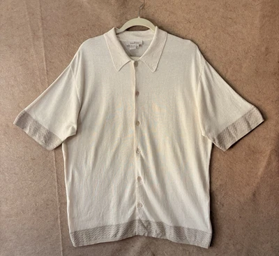 Ermenegildo Zegna Sweater Mens Sz XL Cream Linen Viscose Italy Classic - Image 1 of 4
