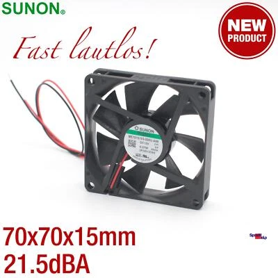21.5dB SEHR LEISE QUIET COOLER LÜFTER 70MM 15MM 70x70x15MM SUNON ME70151V3 12V - Bild 1 von 4