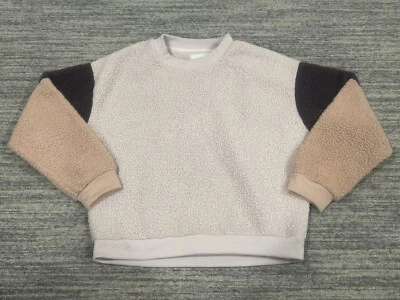 American Eagle Sweatshirt Sweater Womens Medium Teddy Sherpa Pink Crewneck - Image 1 of 4