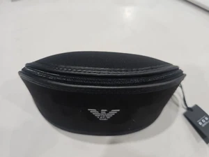 Emporio Armani Glasses Sunglasses Holder Soft Case Black Eagle Logo Designer NWT - Picture 1 of 8