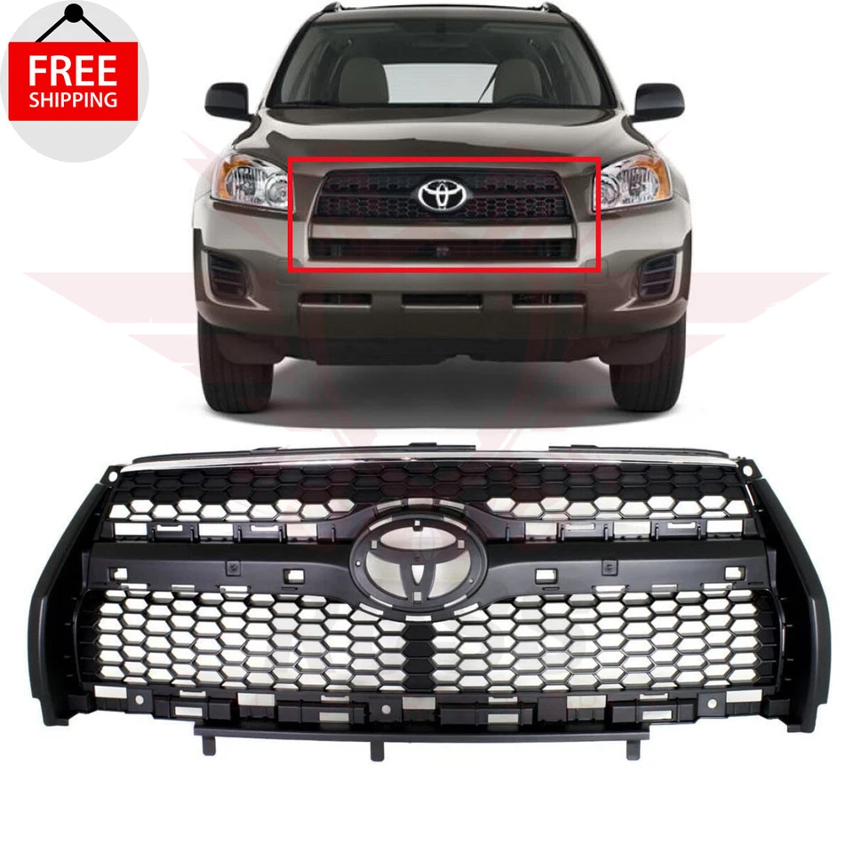 New Front Grille Assembly Black Plastic Fits 2009-2012 Toyota RAV4 TO1200316 Foto 1 de 4