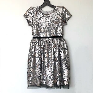 Halabaloo Girl's Sequined Mesh Special Occasion Dress in Black Multi Size 12 - Picture 1 of 9