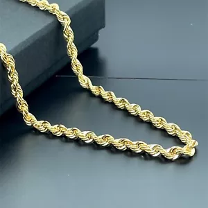 9 kt Gelbgold Seil Kette Halskette 3 mm breit gepunzt 18-24 cm brandneu - Bild 1 von 4