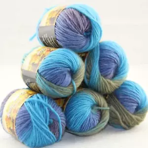 NUEVO Lote de 6 bolas x50g Chunky Hand Coarse Knitting Rainbows Lana Hilo Rápido 22 - Imagen 1 de 4