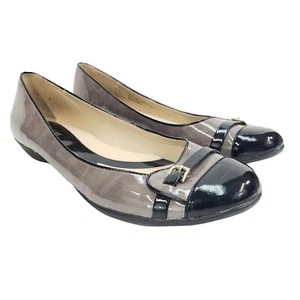 Naturalizer Heath N5 Comfort Women Flat 10M Gray Black Patent Leather Comfort - Picture 1 of 10