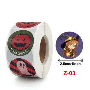 1000PCS/Roll Halloween Stickers Roll Decals Various Patterns Adhesive Labels - Picture 1 of 4
