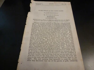 Government Report 1858 Relief Stephen Rowen Moneys Land Office Shawneetown IL - Picture 1 of 1