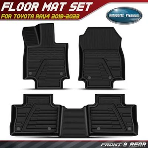 3x Tapetes delanteros y traseros forros para Toyota RAV4 2019-2023 inyección negra - Imagen 1 de 10