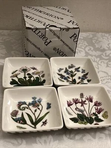 Portmeirion Botanic Garden 3" Square Mini-Dipper Dishes, Set of 4, NEW in BOX - Picture 1 of 11