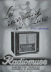 PUBLICITE RADIOMUSE RADIOPHONIE LES RECEPTEURS DE LUXE DE 1949 FRENCH AD PUB - Imagen 1 de 1