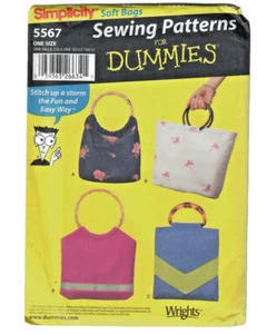 Simplicity 5567 Sewing Pattern for Dummies Soft Bags Four Styles w/Handles OS - Picture 1 of 4