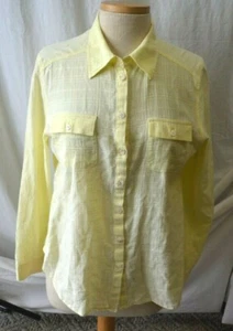 Anthropologie Fei Women's Yellow Cotton Button Down Blouse Size Med EUC - Picture 1 of 2