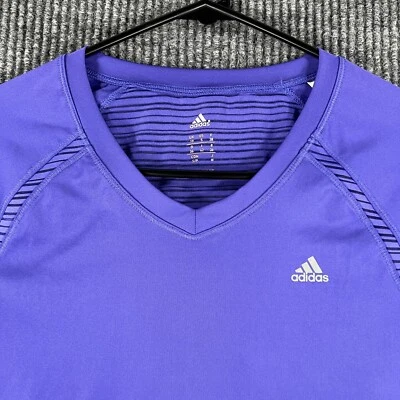 Camisa Adidas Para Mujer Pequeña Púrpura Manga Larga Entrenamiento Activo Informal Gimnasio Correr Elevación Foto 1 de 4