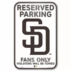 SAN DIEGO PADRES FANS ONLY 11"X17" PLASTIC SIGN DURABLE POSTER MLB LICENSED - Picture 1 of 1