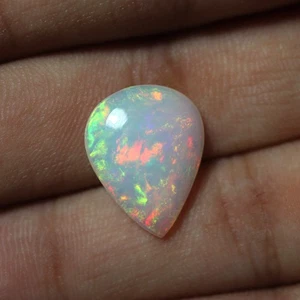 6.2 Cts 18.1x14.1 MM Real AAA Red Green Yellow Fire Ethiopian Opal Pear Cabochon - Picture 1 of 8