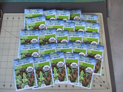 Semillas vegetales orgánicas Ferry-Morse, 25 paquetes de MEZCLA DE LECHUGA, caducidad 2025 Foto 1 de 4