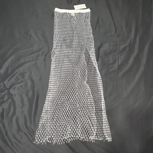 NWT Hot & Delicious Medium White Beaded Rhinestone Sheer Beach Maxi See Thru - Picture 1 of 8