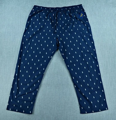 Polo Ralph Lauren Ropa de Dormir Pantalones Para Hombre 3XT Estampado Completo Poni Azul Marino Nuevo Con Etiquetas Foto 1 de 4