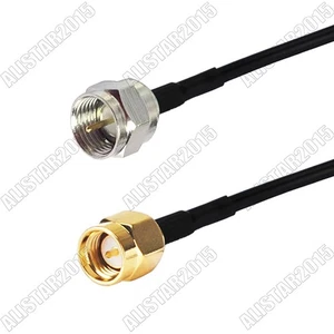 25cm Cable F Male Type to SMA Male Plug Pigtail Coaxial RG174 Low Loss for wifi - Picture 1 of 3