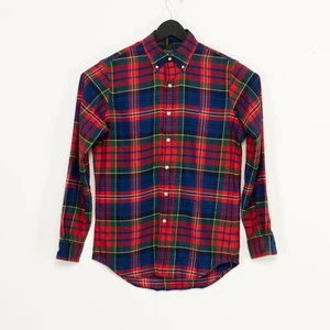 Polo Ralph Lauren Men Classic Fit Plaid Brushed Flannel Shirt Blue/Red Size L - Picture 1 of 7