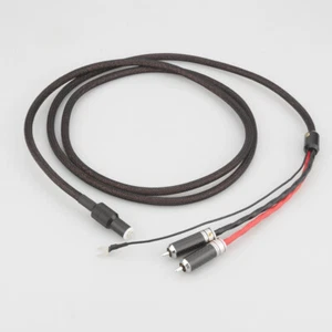 Cable blindaje de brazo de tono fono plateado 100 % puro cable 5 Din a 2 cables RCA Y - Imagen 1 de 10