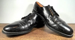 Allen Edmonds Benton Brogue Orthotics Edition Cap Toe Black Oxfords Men's 14B - Picture 1 of 15