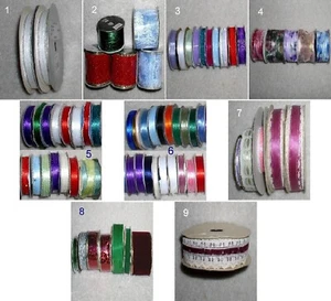 Ribbon Roll LOTS Bridal 1/8"-2" Fabric Sheer Print Cotton CLOSEOUT 197X - Picture 1 of 10