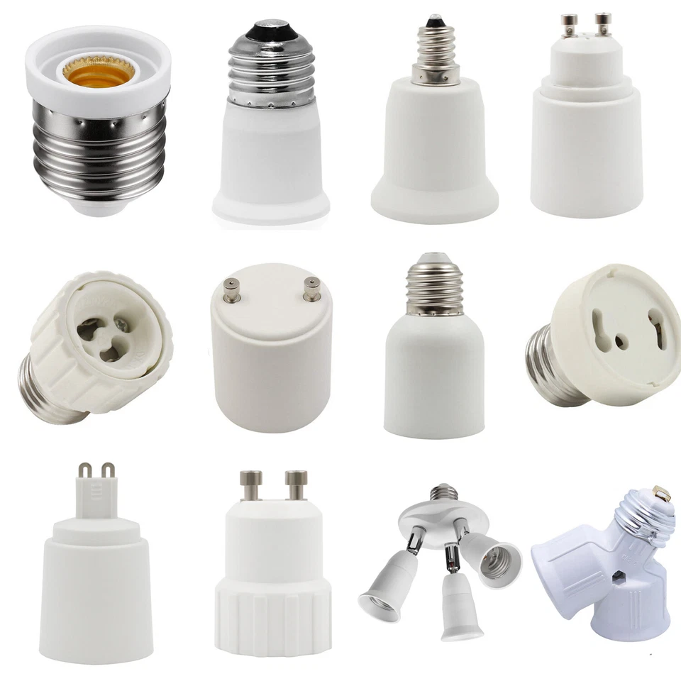 E12/E26/E27/E40/GU10/GU24/G9 Bulb Socket Adapter, Lamp Socket Adapter Converter - Image 1 of 1