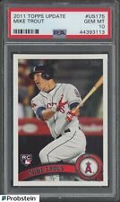 2011 Topps Update #US175 Mike Trout Angels RC Rookie PSA 10 PERFECTLY CENTERED