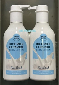 2-Pk HAPPY BATH ~ RICE MILK CERAMIDE BODY LOTION Pure Musk 400g Made in Korea - Picture 1 of 2