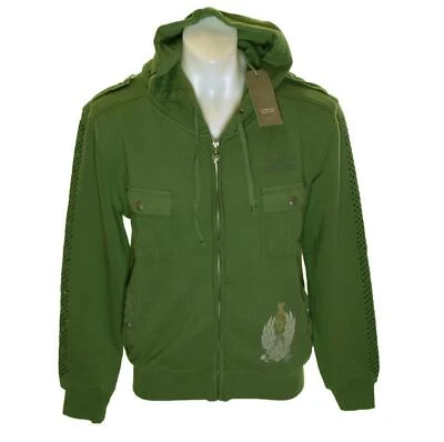 Nueva sudadera con capucha para hombre Christian Audigier con cremallera estrás pequeña mediana bordada Foto 1 de 2