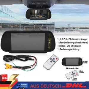 7-Zoll-LCD-Monitor-Spiegel Für Rückfahrkamera Einparkkameras KFZ Farb Monitor - Bild 1 von 14