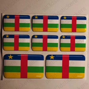 Sticker Central African Republic Resin Domed Stickers Flag 3D Vinyl Adhesive - Picture 1 of 1
