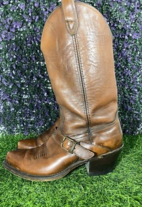 Botas de Ingeniero Dingo De Colección Para Hombre Talla 9D Marrón Cuero Hebilla Motociclista Occidental - Imagen 1 de 19