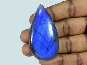 Cabochon Pear Shape Natural Blue Labradorite Loose Gemstone 108 Carat 56*30 MM - Picture 1 of 3