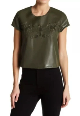 Blusa Top Mujer Bordada Imitación Cuero Romeo y Julieta Alta Costura NUEVA PRECIO DE VENTA SUGERIDO POR EL FABRICANTE 130 USD Foto 1 de 4