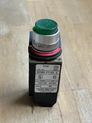 ALLEN BRADLEY 800MR-PT16S SER D GREEN PUSH BUTTON W/800M-XAS CONTACT BLOCK - Image 1 of 4