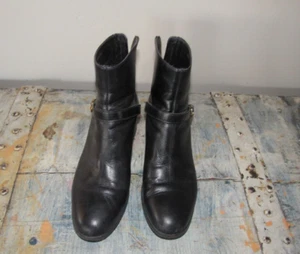 LK Bennett London Ankle Boots Women's EU 40 US 9.5 Leather Black Back Zip - Picture 1 of 9