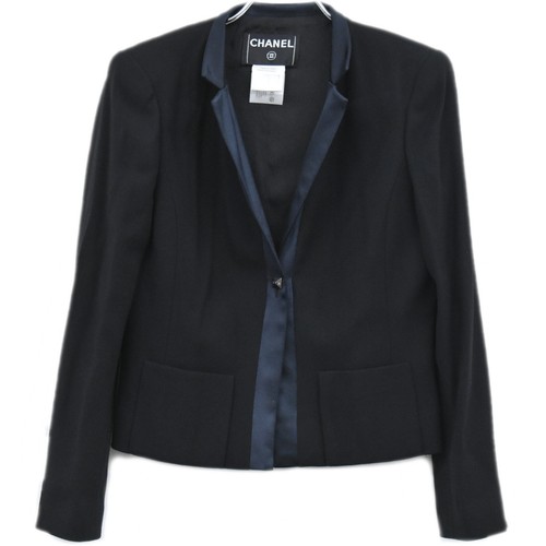 Giacca CHANEL lana elastan nera donna #38